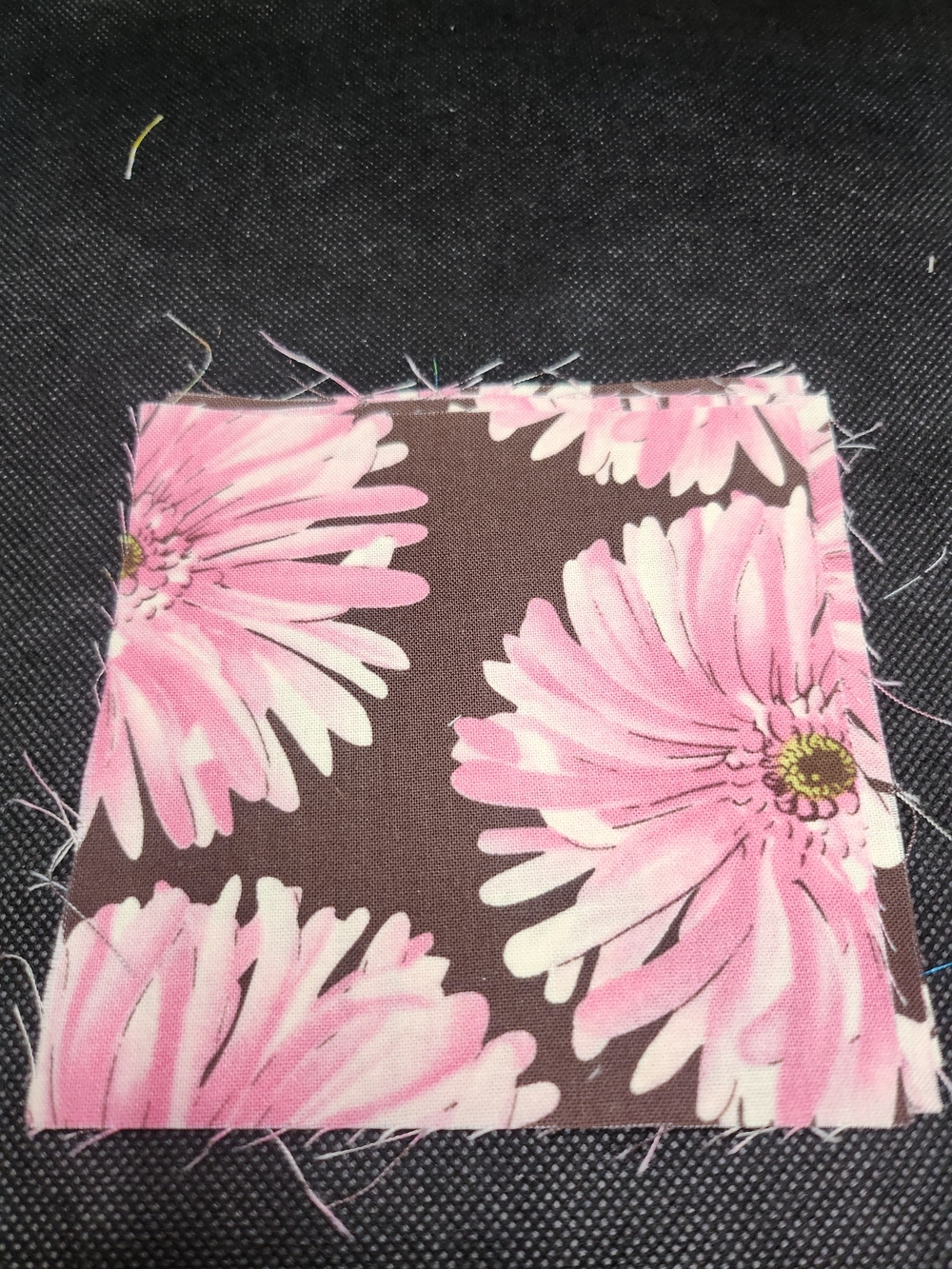 Pink Floral Cotton Fabric Square - Home Sewing Craft Fabric